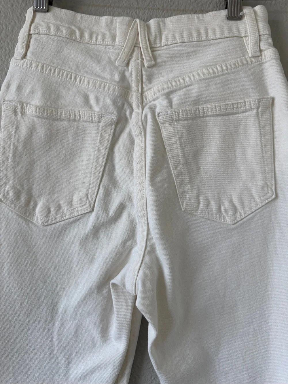 SLVRLAKE Grace Crop White High Rise Wide Leg Jeans Size 25 Raw Hem Premium Denim